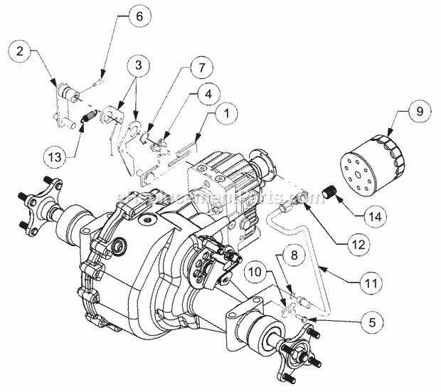 Neutral Linkage, Hydraulic Pickup And Return Diagram and Parts List for GT2521-48 13A-278M710 Cub Cadet Lawn Tractor